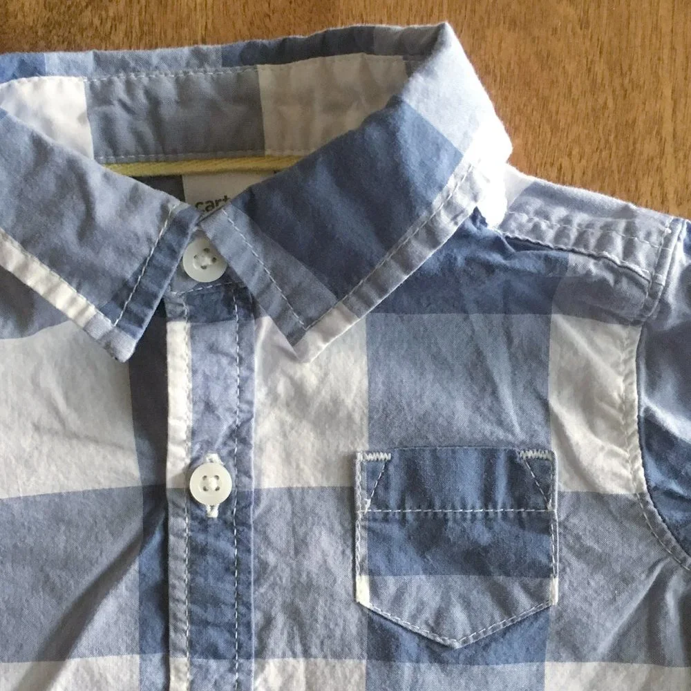 Carter's blue plaid shirt 9m